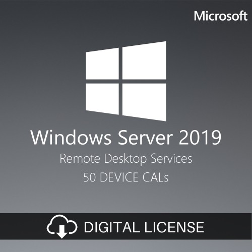 Microsoft Windows Server 2019 RDS, 50 devices, CALs, PC, digital license, Global