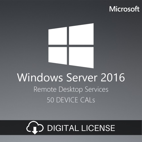 Microsoft Windows Server 2016 RDS, 50 devices, CALs, PC, digital license, Global
