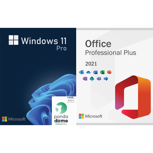 Microsoft Windows 11 Pro Retail & Office 2021 Pro Plus ISO + Panda Dome Essential, PC, digital software bundle