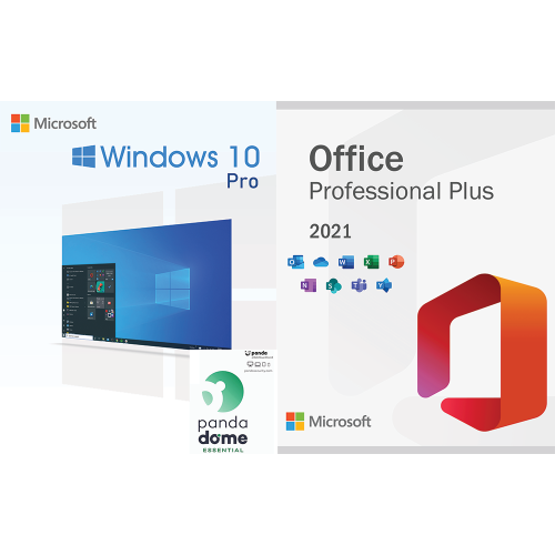 Microsoft Windows 10 Pro Retail & Office 2021 Pro Plus ISO + Panda Dome Essential, PC, digital software bundle
