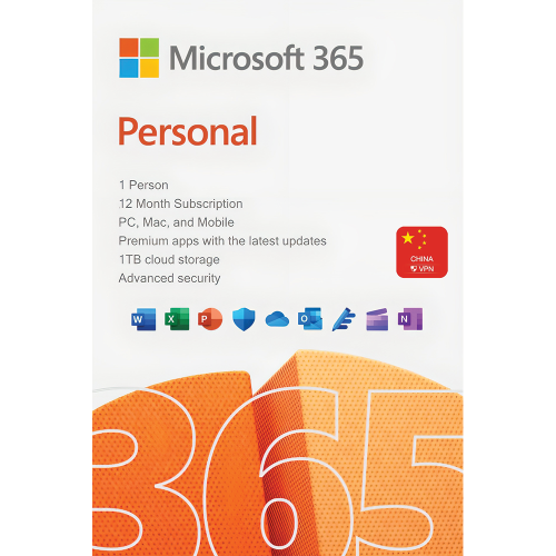 Microsoft 365 Personal, 1 year, 1 user, PC/MacOS/Mobile, Bind, VPN activation, digital license, Global
