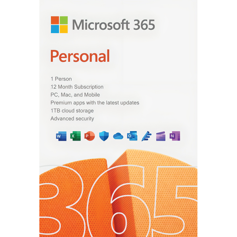 Microsoft 365 Personal, 1 year, 1 user, PC/MacOS/Mobile, Bind, digital license, EU&UK